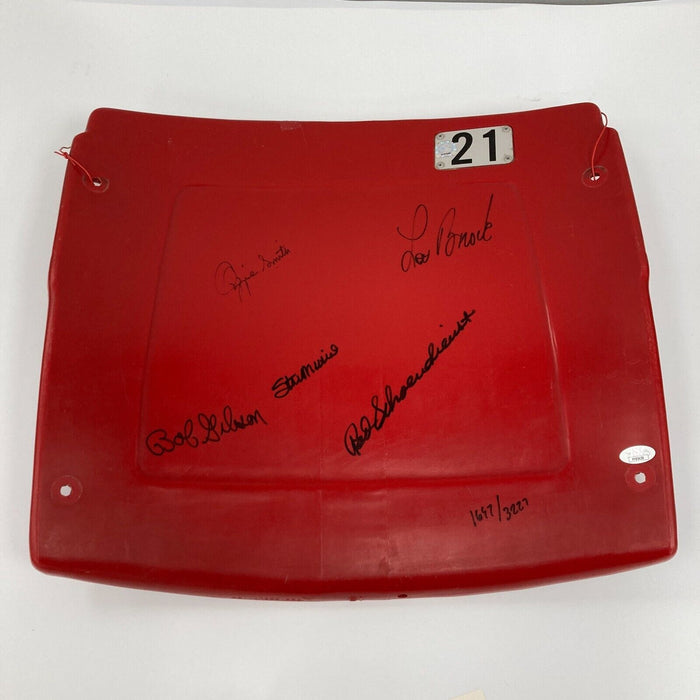 Stan Musial Bob Gibson Lou Brock Ozzie Signed St. Louis Cardinals Seatback JSA