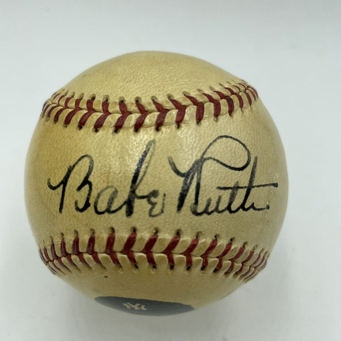Magnificent Babe Ruth Single Signed 1948 American League Baseball PSA DNA COA