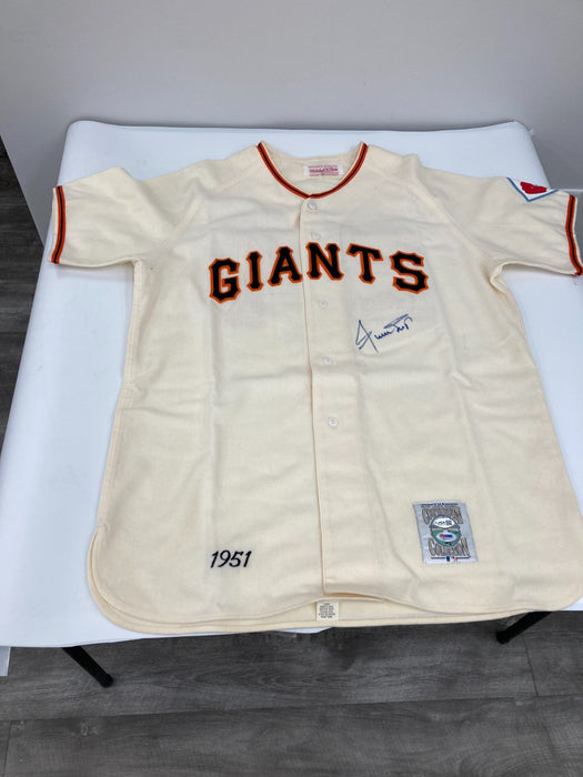 Willie Mays Signed 1951 New York Giants Mitchell & Ness Jersey PSA & JSA COA