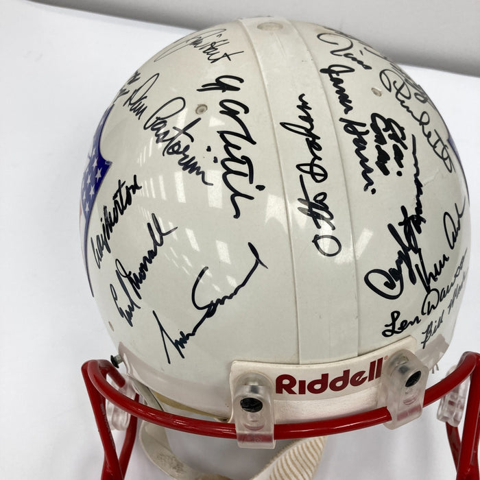 Quarterback Legends Signed Helmet 30 Sigs Johnny Unitas Len Dawson Beckett COA