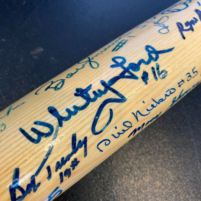 Beautiful New York Yankees HOF Legends Signed Baseball Bat With 50 Sigs! JSA COA