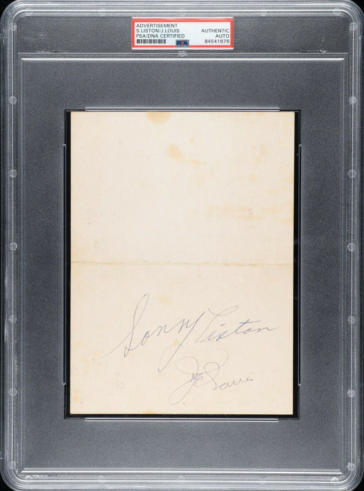 Sonny Liston & Joe Louis Signed 1950's Thunderbird Theatre Card PSA DNA