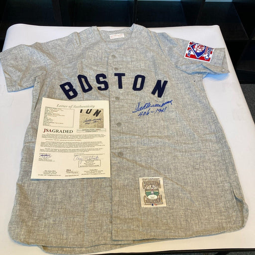 Beautiful Ted Williams .406 -1941 Signed Boston Red Sox Jersey JSA Graded MINT 9