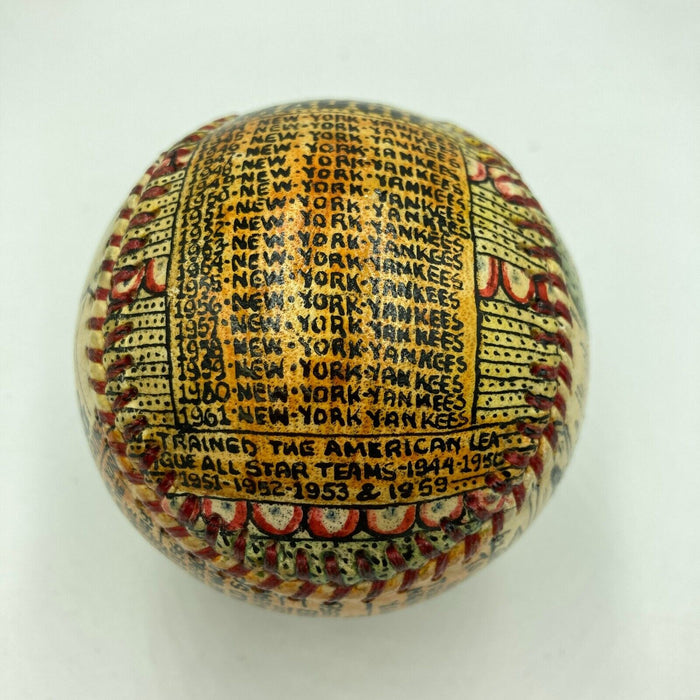 Beautiful Mickey Mantle Hand Painted George Sosnak Folk Art Signed Baseball