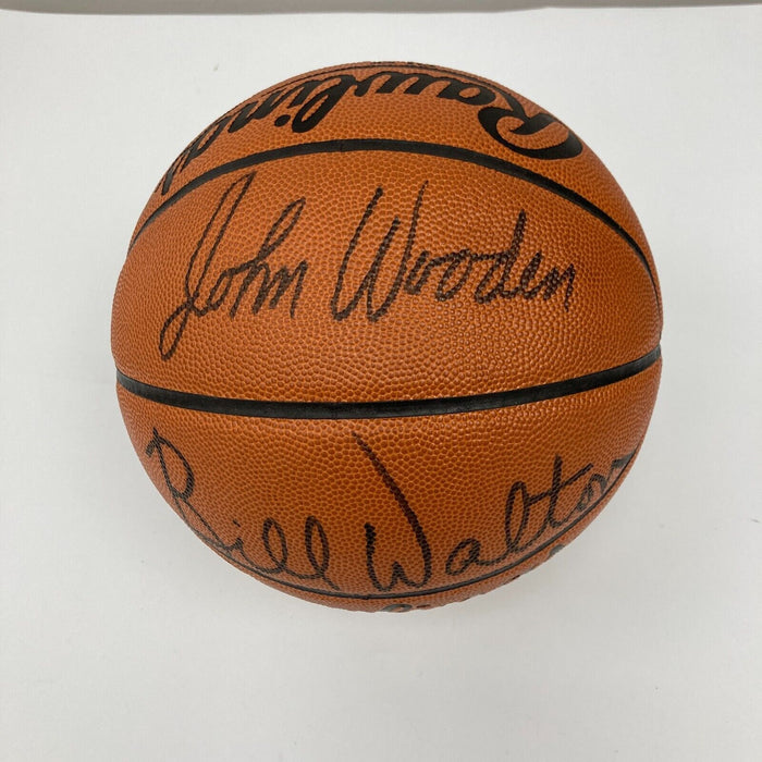 John Wooden UCLA & Bill Walton Signed Official NCAA Basketball PSA DNA COA