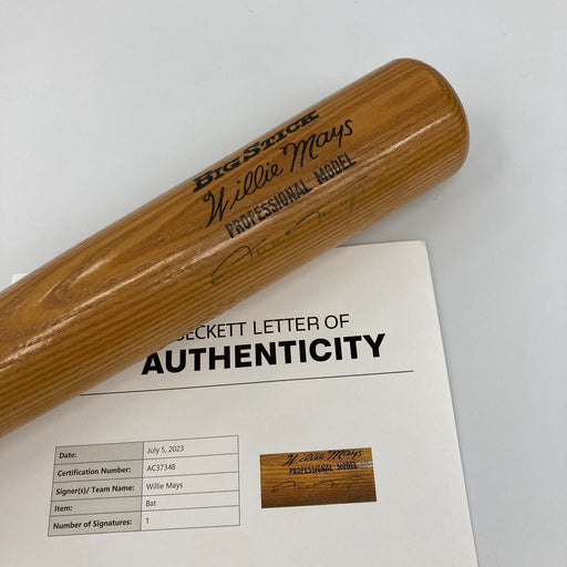 Willie Mays Signed Adirondack Game Model Baseball Bat With Beckett COA