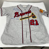 Warren Spahn Signed Milwaukee Braves Mitchell & Ness Jersey JSA COA
