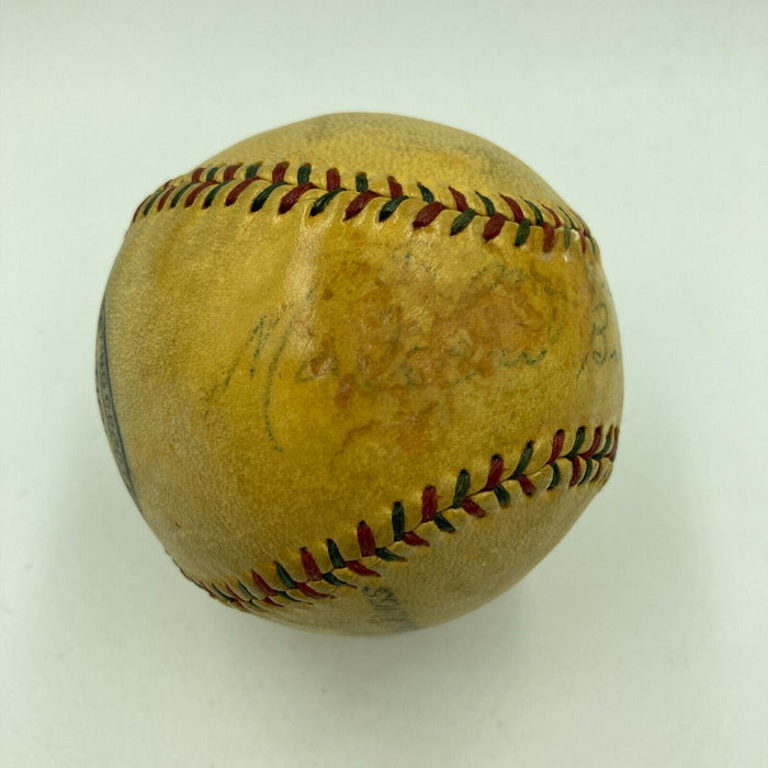 Extraordinary Mordecai "Three Finger" Brown Single Signed 1920s Baseball JSA COA