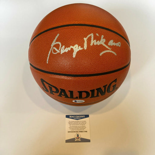 Beautiful George Mikan Signed Spalding Official NBA Game Basketball Beckett COA