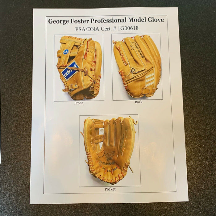 George Foster Signed 1980's Game Used Baseball Glove With PSA DNA COA