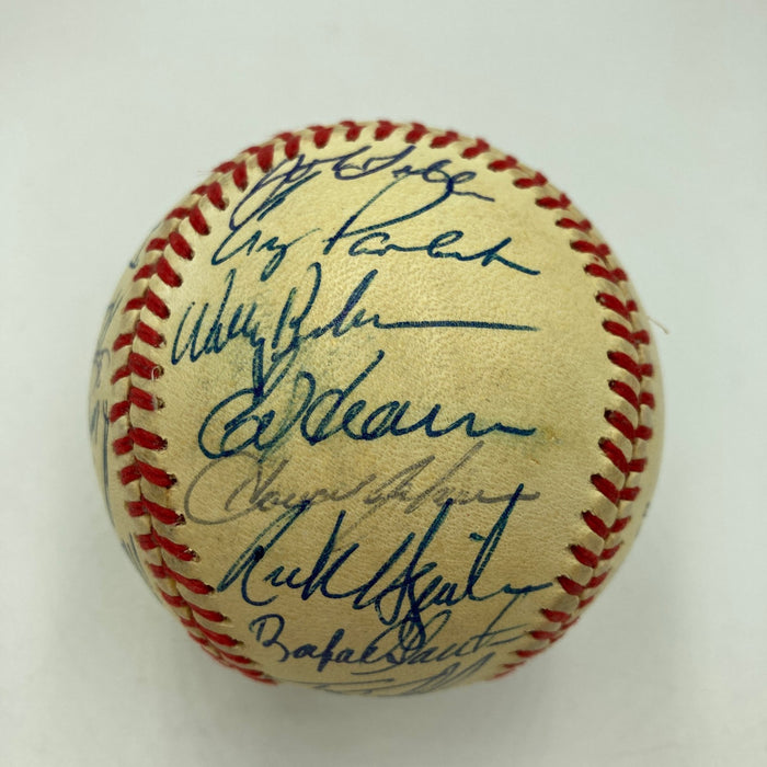 1986 New York Mets World Series Champs Team Signed Vintage NL Baseball JSA COA