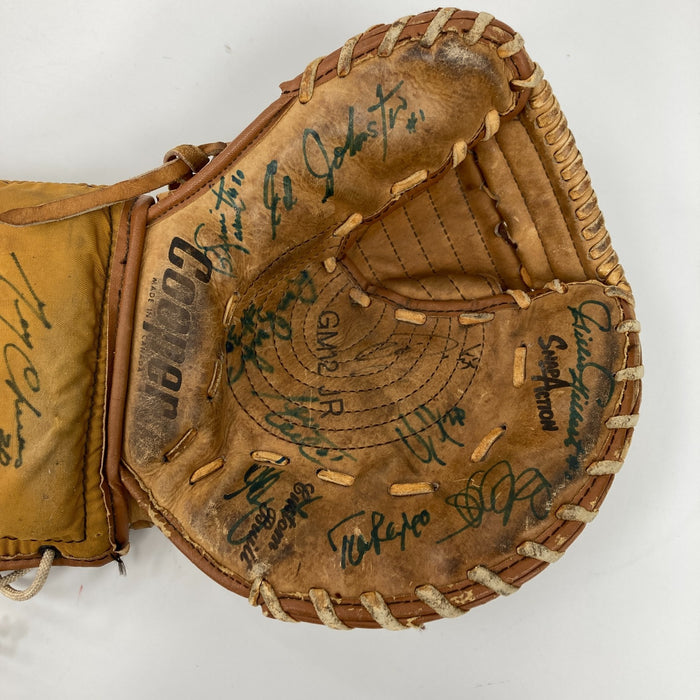 Boston Bruins Goalie Legends Multi Signed NHL Hockey Glove 14 Sigs JSA COA