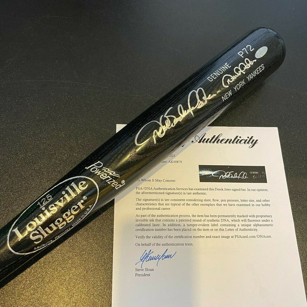 Derek Sanderson Jeter Full Name Signed Game Model Baseball Bat PSA DNA COA