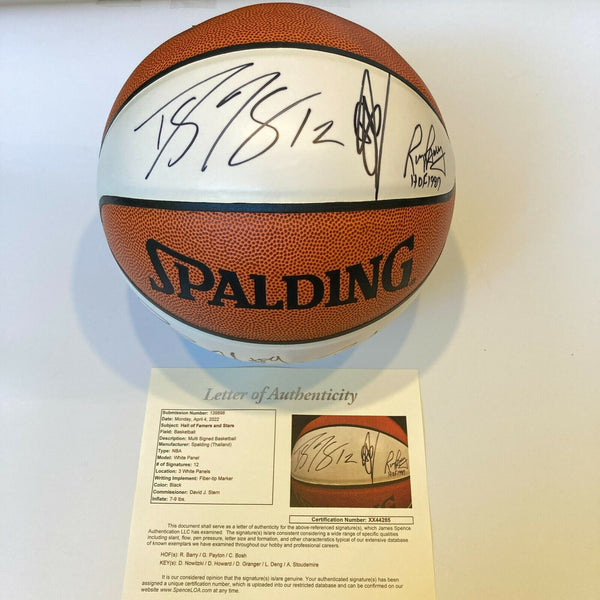 Dirk Nowitzki Chris Bosh Dwight Howard HOF Multi Signed Basketball JSA COA