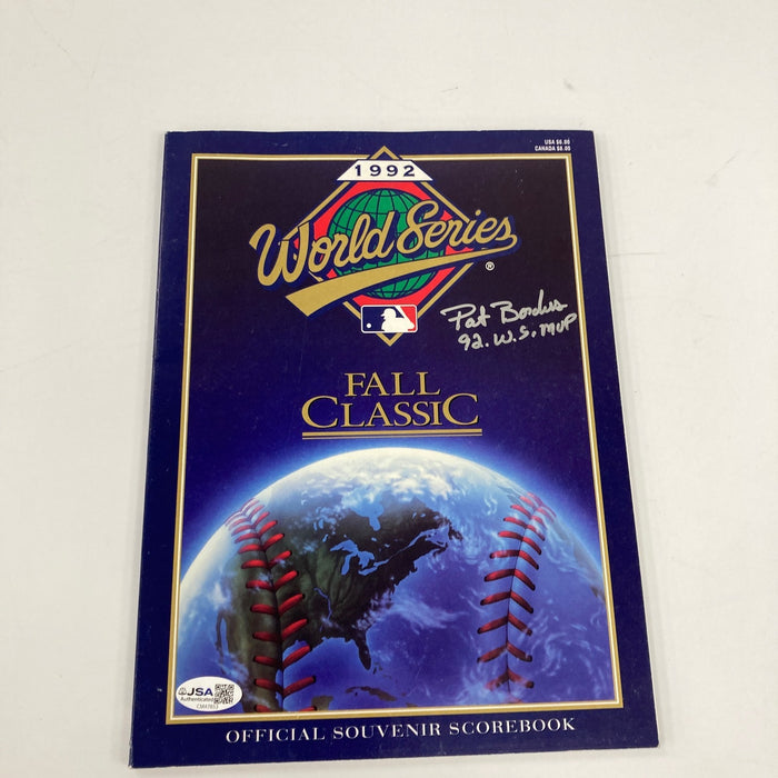 Pat Borders "1992 W.S. MVP" Signed 1992 World Series Program JSA COA
