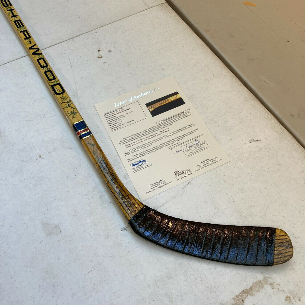 1986-87 Montreal Canadiens Team Signed Game Used Hockey Stick JSA COA