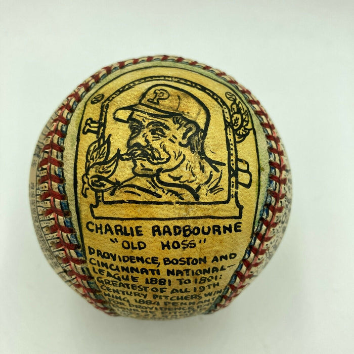 Charles Radbourn "Old Hoss" Hand Painted George Sosnak Folk Art Baseball JSA COA