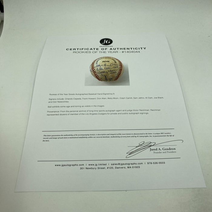 Rookies Of The Year Multi Signed National League Baseball 9 Sigs With COA