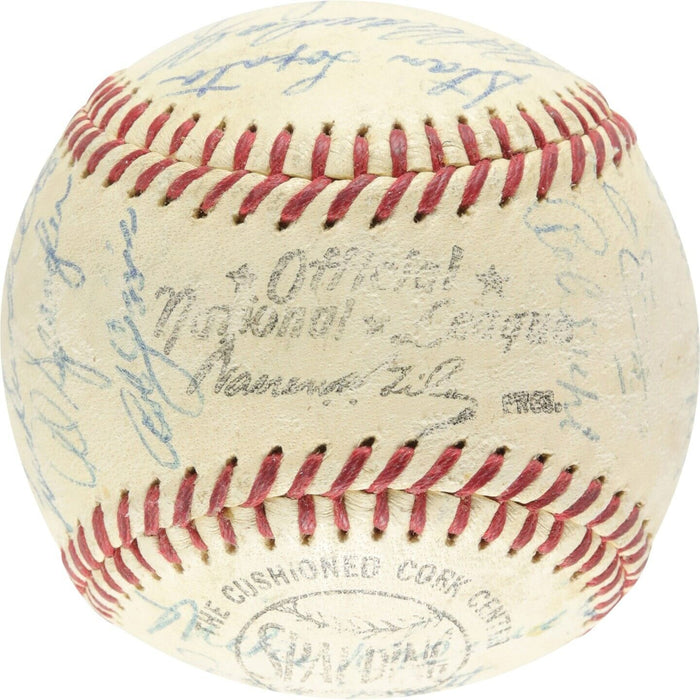 Beautiful 1960 Milwaukee Braves Team Signed Baseball With Hank Aaron PSA DNA