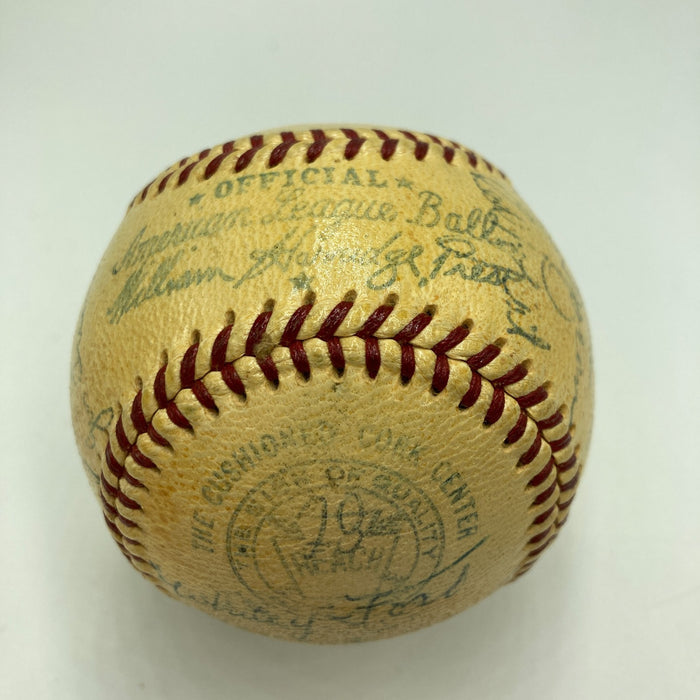 1953 New York Yankees World Series Champs Team Signed Baseball Mickey Mantle JSA