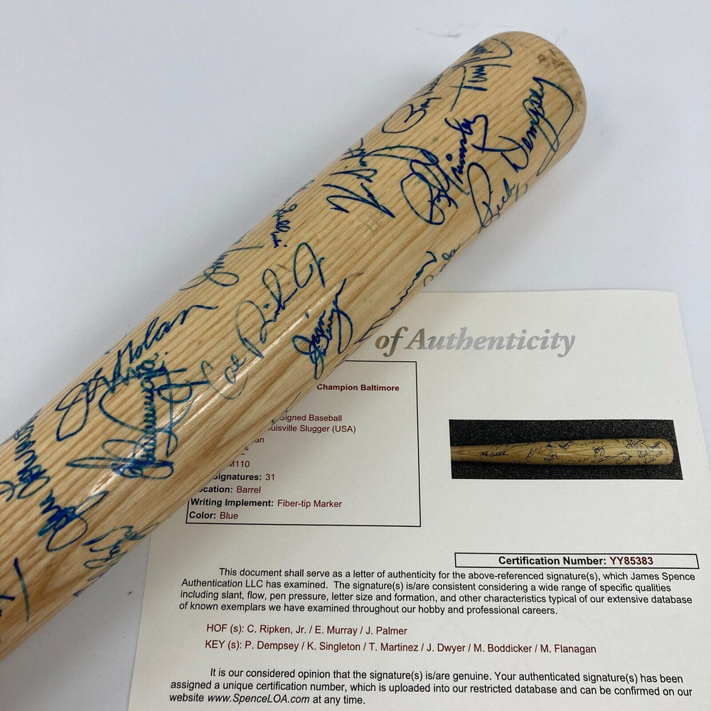 1983 Baltimore Orioles World Series Champs Team Signed Baseball Bat