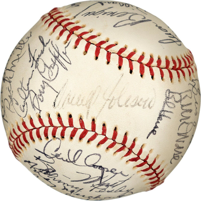 Beautiful Vintage 1975 Boston Red Sox Champs Team Signed Baseball PSA DNA & JSA