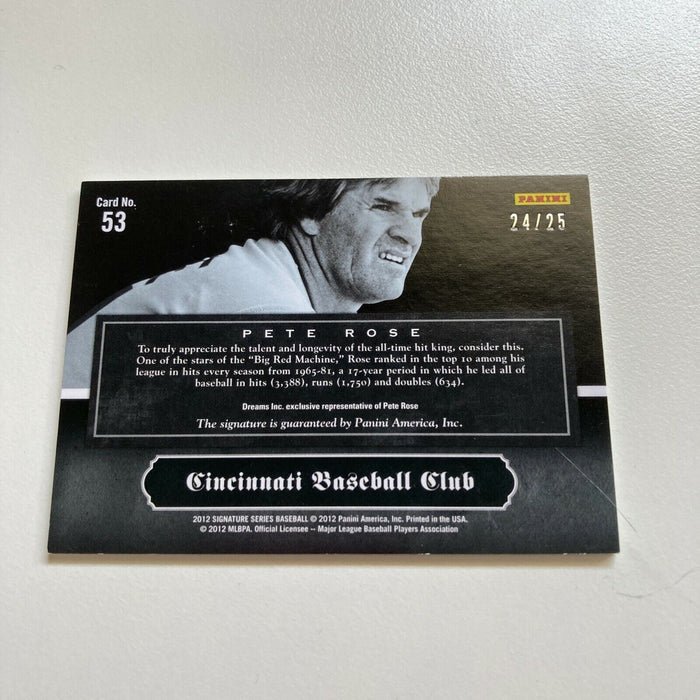 2012 Panini Pete Rose #24/25 Signed Autographed Baseball Card Auto