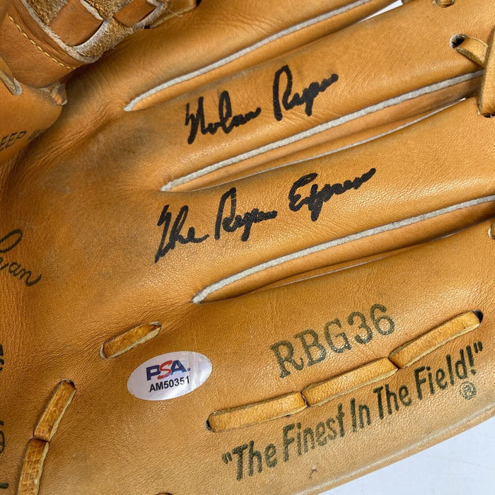 Nolan Ryan "The Ryan Express" Signed Game Model Baseball Glove PSA DNA COA