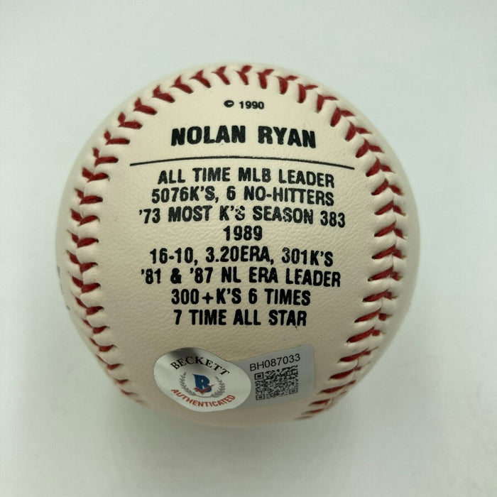 Nolan Ryan Signed Vintage Fotoball Baseball Beckett Hologram