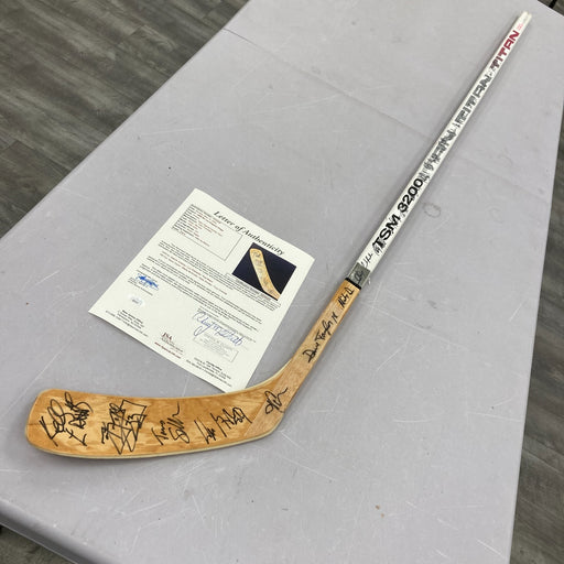 1989-1990 Los Angeles Kings Team Signed Titan Hockey Stick Wayne Gretzky JSA COA