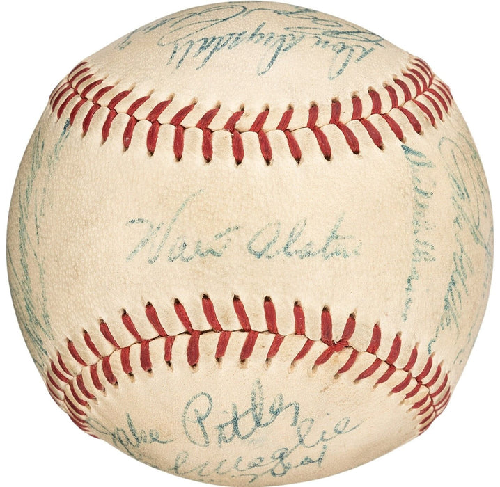 Jackie Robinson Roy Campanella 1956 Brooklyn Dodgers Team Signed Baseball PSA
