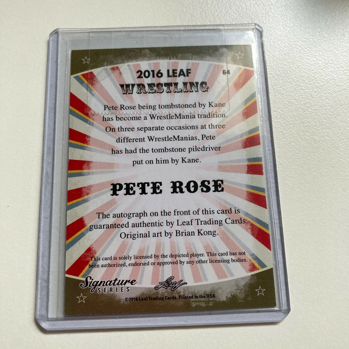 2016 Leaf Wrestling Pete Rose #27/50 Auto Signed Autographed Baseball Card