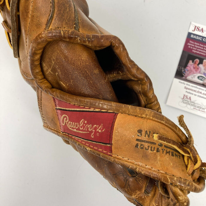 Warren Spahn Signed 1950's Game Model Baseball Glove JSA COA