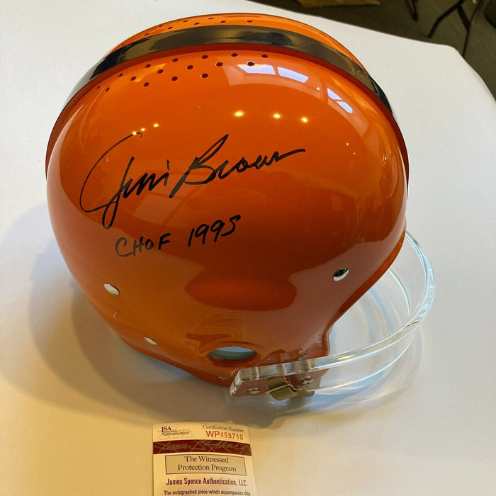 Jim Brown College Hall Of Fame 1995 Signed Syracuse Orangemen Full Helmet JSA