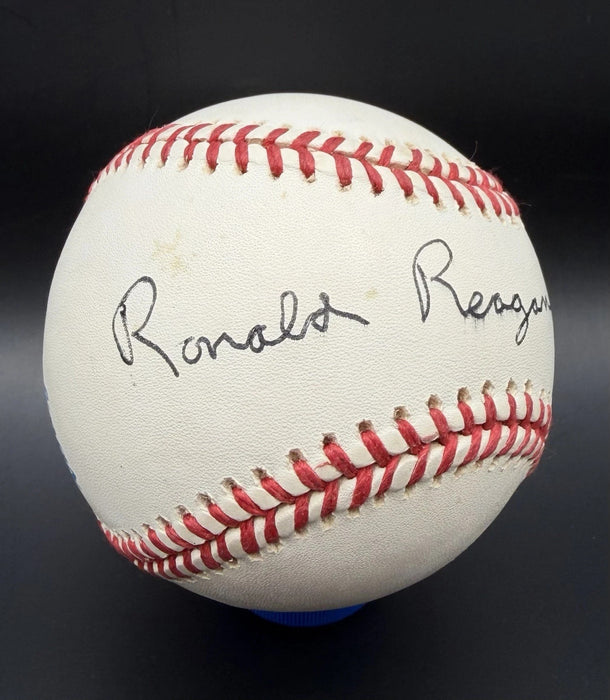 President Ronald Reagan Single Signed American League Baseball JSA COA