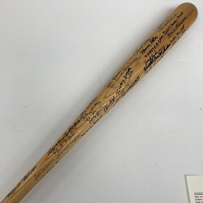 Willie Mays Hank Aaron Negro League Legends Signed Baseball Bat 65 Sigs JSA