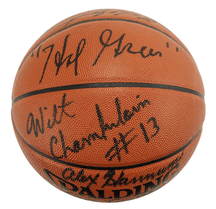 1966-1967 Philadelphia 76ers Champs Team Signed Basketball Wilt Chamberlain JSA