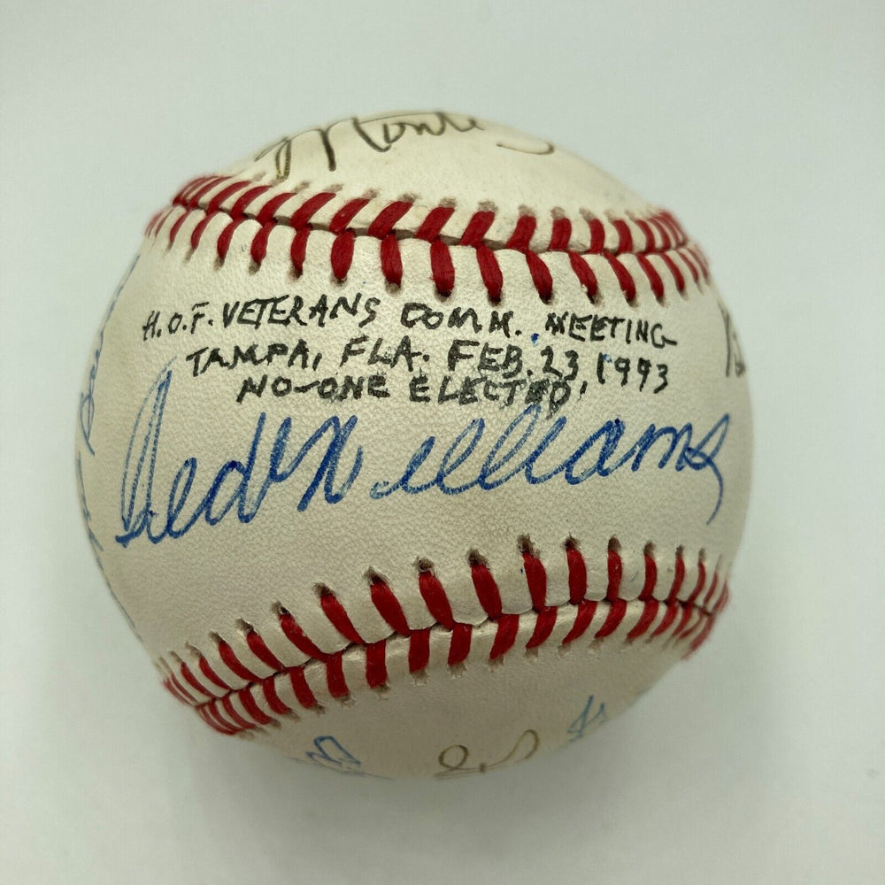 Hall Of Fame Veterans Committee Signed Baseball Ted Williams Stan Musial JSA