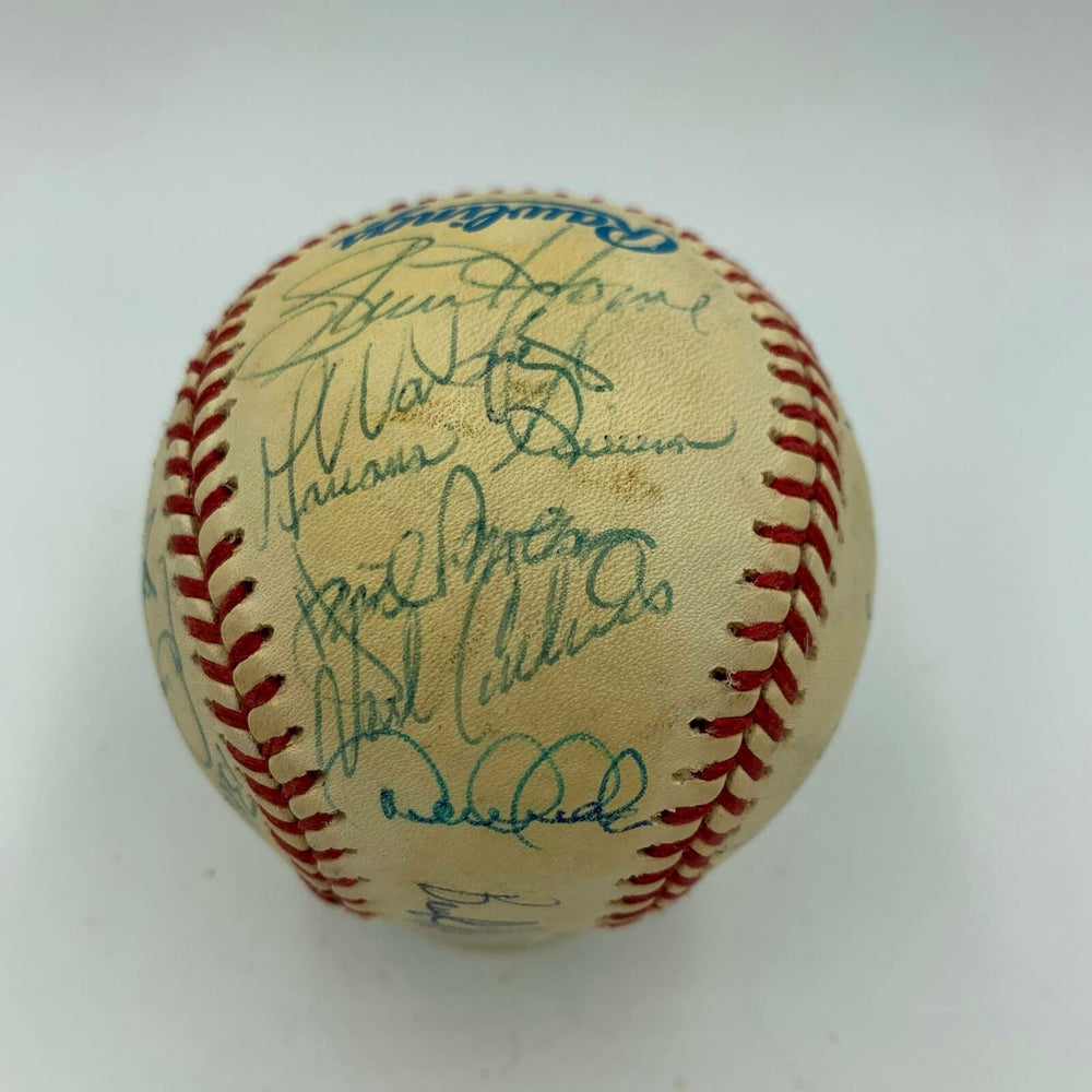 Derek Jeter Mariano Rivera Rookie Season 1995 Yankees Team Signed Baseball JSA