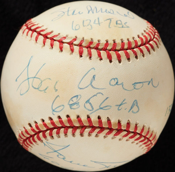 Willie Mays, Hank Aaron & Stan Musial Total Baseball Signed Baseball JSA COA