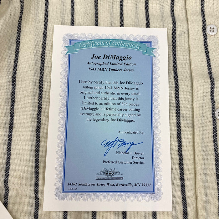 Beautiful Joe Dimaggio Signed New York Yankees Mitchell & Ness Jersey JSA COA