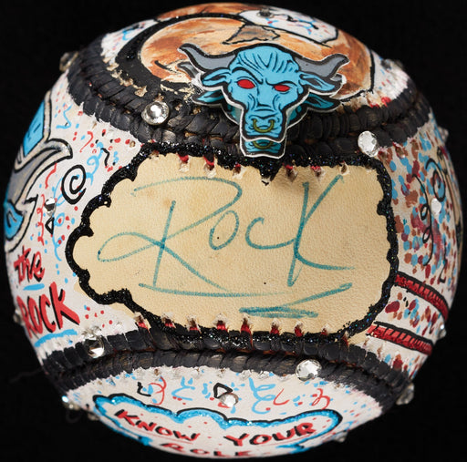 Dwayne "The Rock" Johnson Signed Charles Fazzino Hand Painted Pop Art Baseball