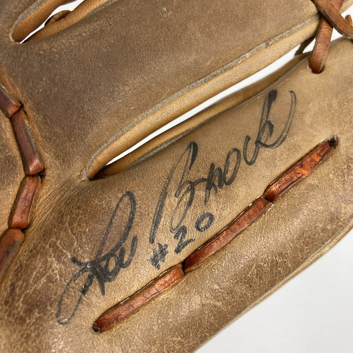 Lou Brock Signed Vintage Franklin Game Model Baseball Glove JSA COA