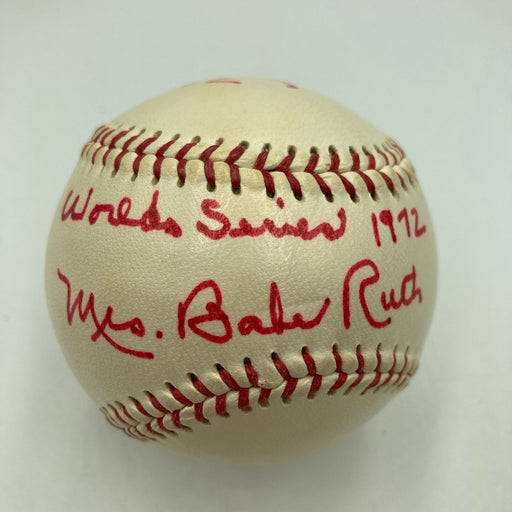 Mrs. Babe Ruth Signed Baseball 1972 World Series JSA COA
