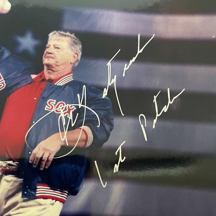 Carl Yastrzemski 2004 World Series First Pitch Signed Inscribed Photo JSA COA