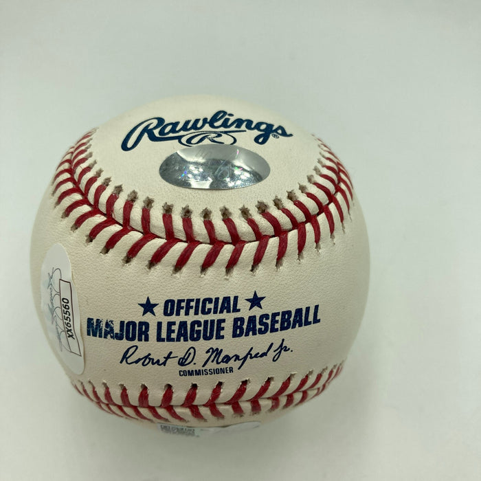 Beautiful Nolan Ryan Signed Heavily Inscribed Career STAT Baseball JSA COA