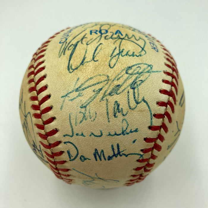 1986 New York Yankees Team Signed Baseball 29 Sigs Don Mattingly JSA COA