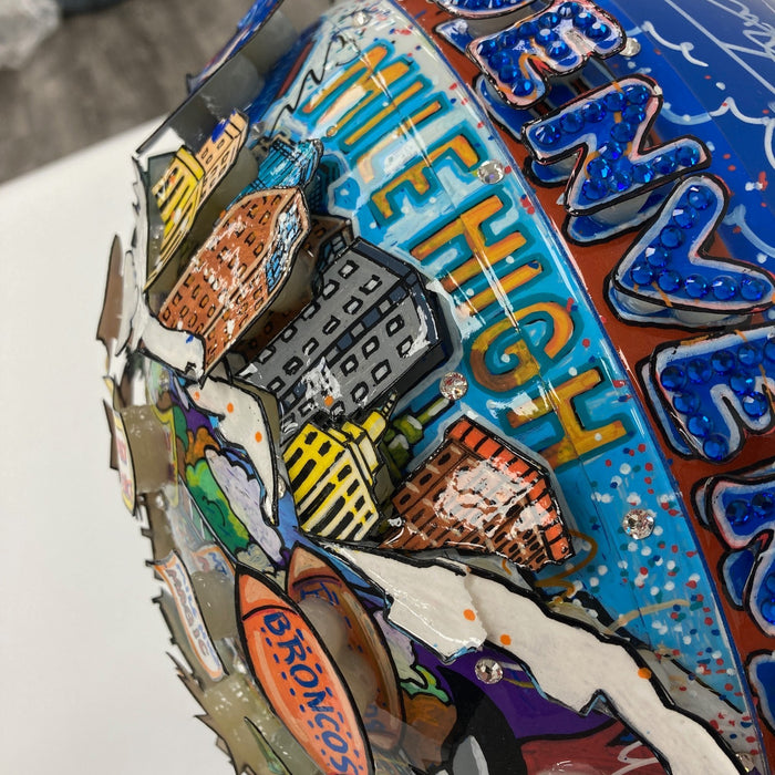 Beautiful John Elway Signed Charles Fazzino Pop Art Denver Broncos Helmet W/COA