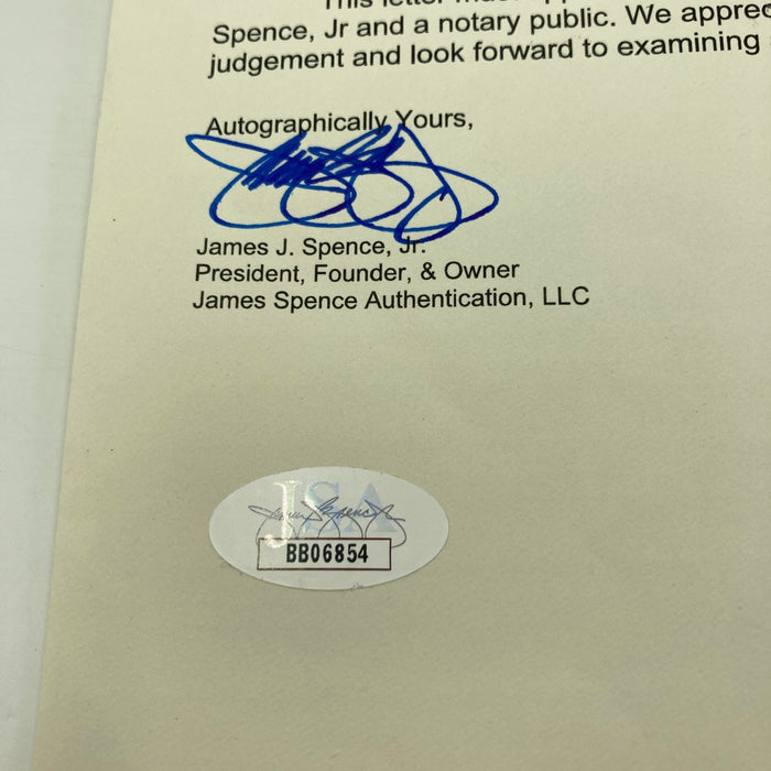 Beautiful Satchel Paige & Warren Giles Signed Baseball JSA Displays As Single