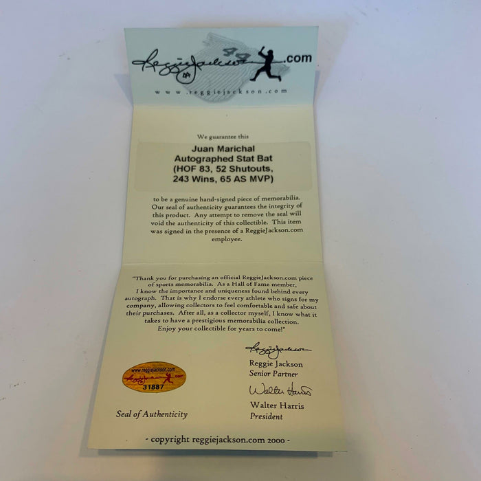 Juan Marichal "HOF 83 52 Shutouts 243 Wins 1965 All Star MVP" Signed Bat JSA COA